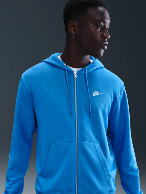 Толстовка на блискавці чоловіча Nike M Nk Club Ft Fz Hoodie FN3884-435 L Синя (198481669592) - зображення 7