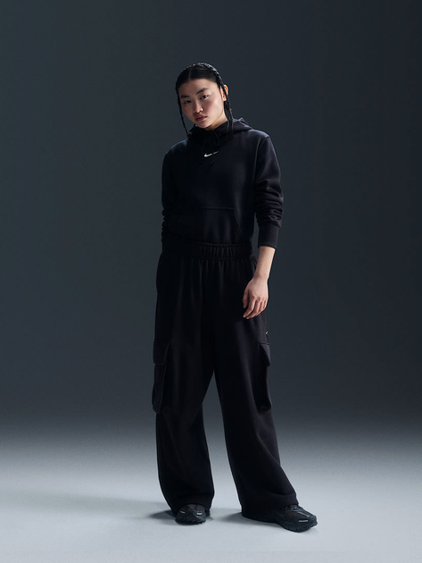 Bluza damska z kapturem ocieplana Nike W Nsw Phnx Flc Std Po Hoodie HF6839-010 XL Czarna (197596138290) - obraz 3