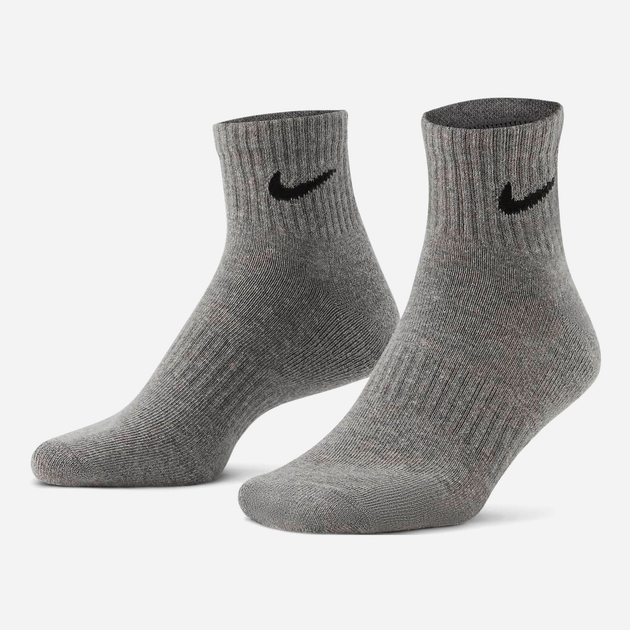 Набір чоловічих шкарпеток бавовняних 3 пари Nike U Nk Everyday Csh Ankl 3Pr 132 SX7667-964 42-46 (L) Чорний/Сірий/Білий (194955549223) - зображення 5