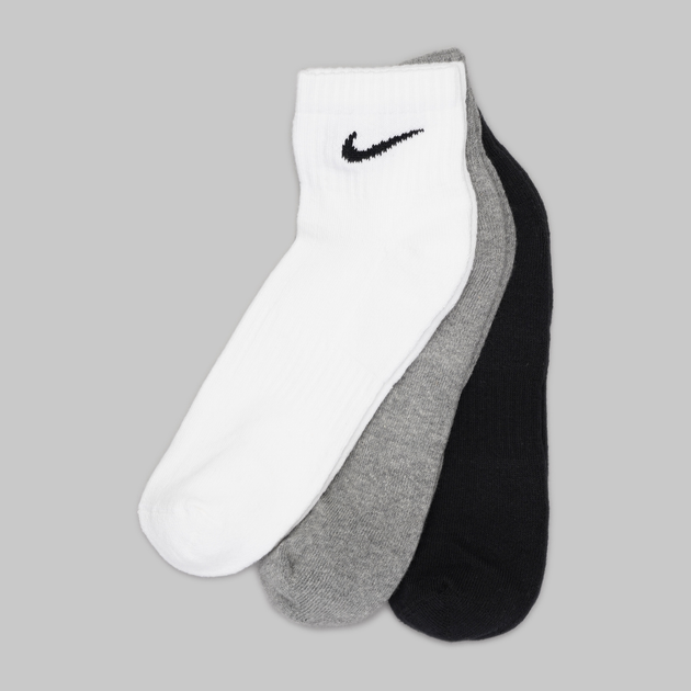 Набір чоловічих шкарпеток бавовняних 3 пари Nike U Nk Everyday Csh Ankl 3Pr 132 SX7667-964 42-46 (L) Чорний/Сірий/Білий (194955549223) - зображення 7