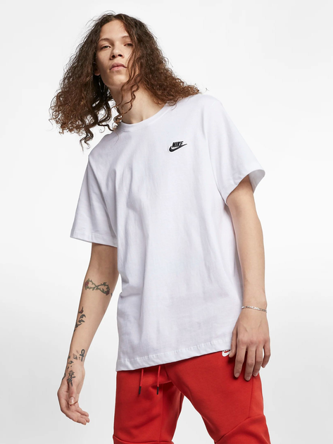 Koszulka męska bawełniana długa Nike M Nsw Club Tee AR4997-101 L Biała (191888618385) - obraz 1