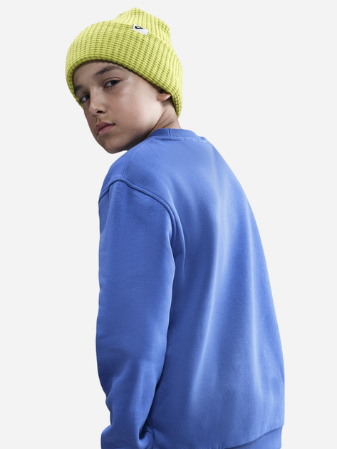 Bluza bez kaptura młodzieżowa chłopięca Nike K Nsw Club Flc Crew Ls Hbr FD2992-411 146-156 cm (L) Niebieska (198481994045) - obraz 5