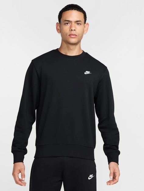 Bluza bez kaptura męska Nike M Nk Club Ft Crew FN3888-010 M Czarna (197593288769) - obraz 1