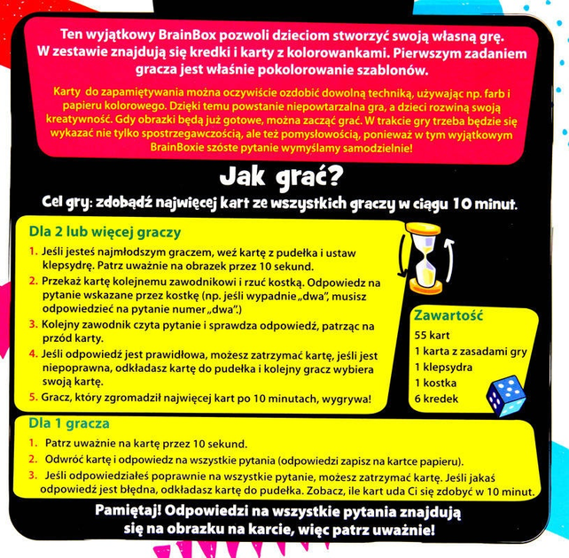 Gra planszowa Albi BrainBox Koloruj i zapamiętuj (edycja polska) (8590228028846) - obraz 3