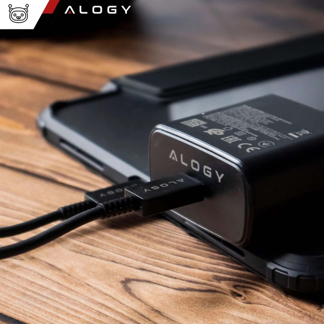 Зарядний пристрій Alogy USB-C - USB-C Premium Fast 45 Вт 1 м Black (5905601817192) - зображення 7
