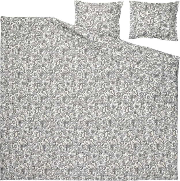 Komplet pościeli Ikea Rodgersia 200 x 200 / 50 x 60 cm Biały/Szary (205.793.87) - obraz 2