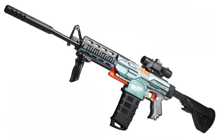 Игрушечный автомат NERF M416 на мягких шарах 102 см аккумуляторный зеленый - Фото 2 Игрушечный автомат NERF M416 на мягких шарах 102 см аккумуляторный зеленый - изображение 2