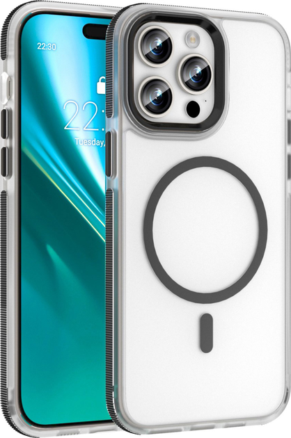 Панель Etteri Icy Mag для Apple iPhone 14 Pro Black/Transparent (5907504560076) - зображення 1
