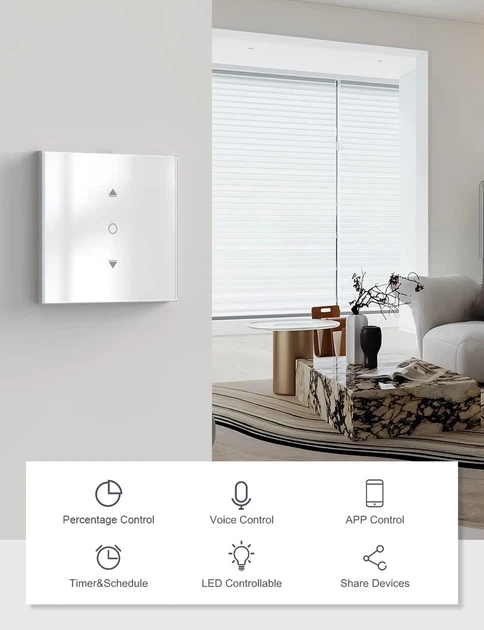 Maxcio Wi-Fi умный выключатель для рольставней жалюзи штор с процентным управлением таймер для Алиса Alexa - изображение 3