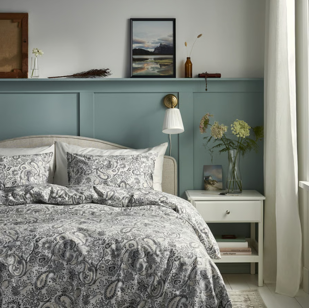Komplet pościeli Ikea Rodgersia 150 x 200 / 50 x 60 cm Biały/Szary (105.794.01) - obraz 5