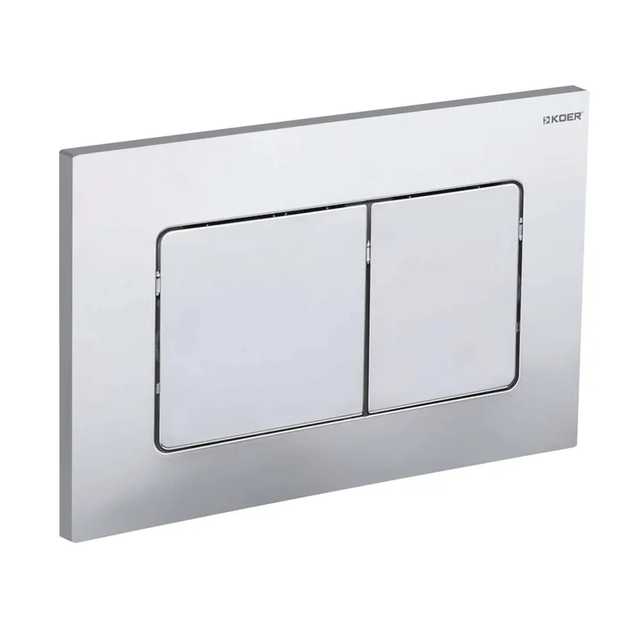 Панель змиву KOER KT-0602-01 240x160x10mm пластикова, кнопка квадратна (колір хром) (KR5178) - Фото 1 Панель змиву KOER KT-0602-01 240x160x10mm пластикова, кнопка квадратна (колір хром) (KR5178) - изображение 1