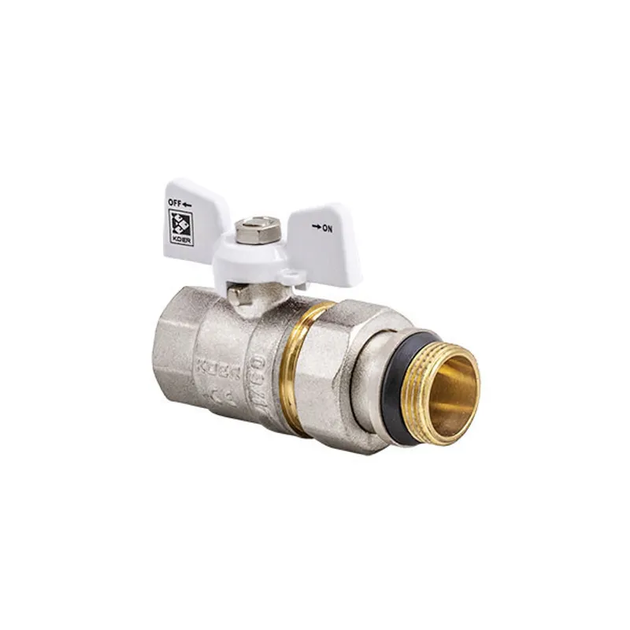 Кран с американкой 1/2" "антипротечка" (KOER KR.227.W-Gi) белый (KR0190) - изображение 3