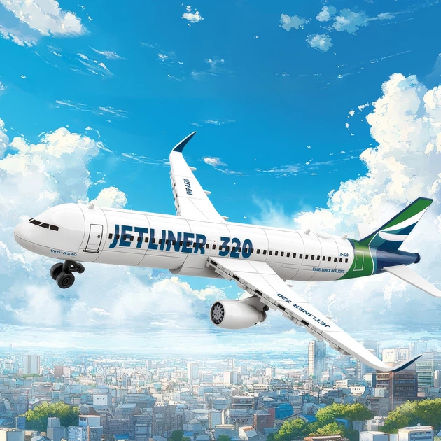 Конструктор WANGE Самолет Airbus A320 (133 детали). - изображение 3