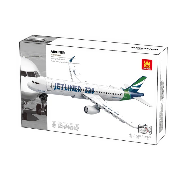 Конструктор WANGE Самолет Airbus A320 (133 детали). - изображение 4
