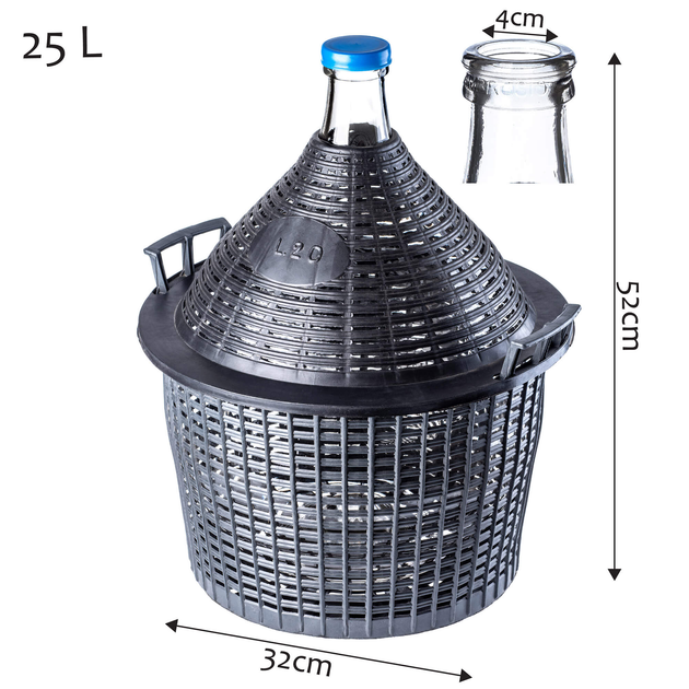 Gąsior do wina Kadax Alatri z wąskim otworem 25 l (5903699404935) - obraz 4
