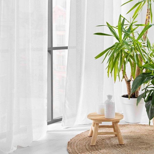 Firana na przelotkach Douceur d'interieur Luoline z efektem lnu Biała 140 x 240 cm (3574386276566) - obraz 3
