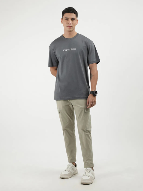 Футболка бавовняна чоловіча Calvin Klein K10K111346-PCX S Сіра (8720109917222) - зображення 3