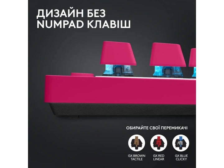 Клавіатура Logitech G PRO X TKL Lightspeed Magenta Tactile (920-012159) - изображение 2