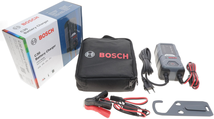 Зарядний пристрій Bosch C30 (6 В/12 В) (для аккум. ємністю від 1.2 Аг до 120 Аг) 3.8 A (EFB/GEL/VRLA/AGM) - зображення 2