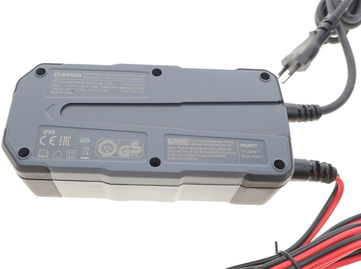 Зарядний пристрій Bosch C30 (6 В/12 В) (для аккум. ємністю від 1.2 Аг до 120 Аг) 3.8 A (EFB/GEL/VRLA/AGM) - зображення 4