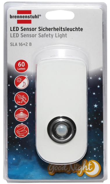 Lampka nocna LED Brennenstuhl z czujnikiem ruchu i zmierzchu SLA 16+2 B (1173240) - obraz 4