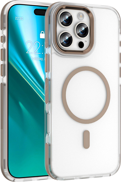 Панель Etteri Icy Mag для Apple iPhone 16 Pro Max Gold/Transparent (5907504560731) - зображення 1