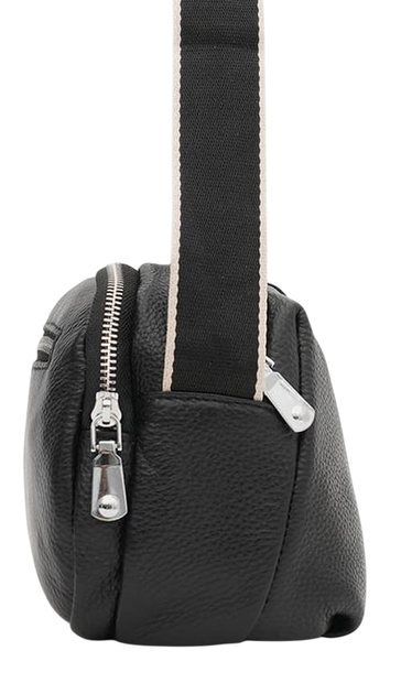 Женская кожаная сумка Borsa Leather элегантная черная сумка через плечо из натуральной кожи 54203 - изображение 4