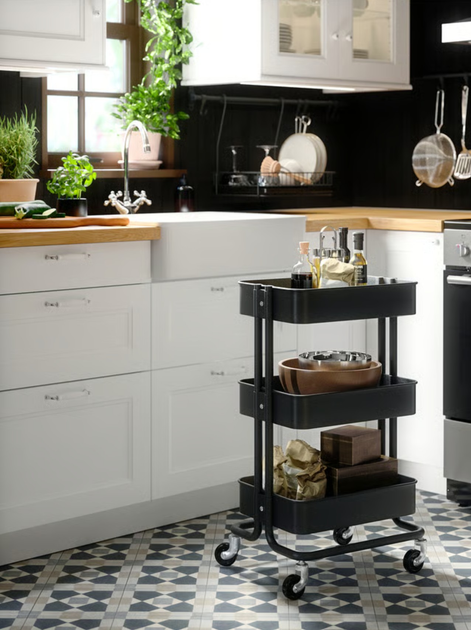 Етажерка Ikea Raskog на колесах 35 x 45 x 77 см Чорна (405.821.81) - зображення 7