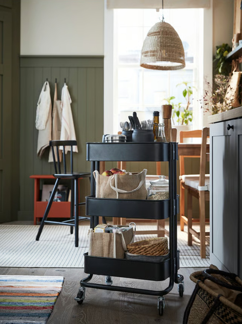 Етажерка Ikea Raskog на колесах 35 x 45 x 77 см Чорна (405.821.81) - зображення 8