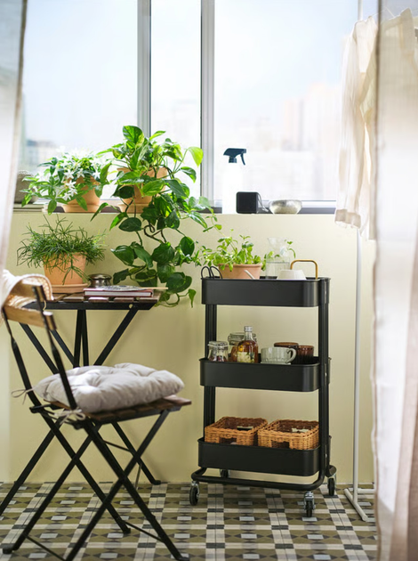 Етажерка Ikea Raskog на колесах 35 x 45 x 77 см Чорна (405.821.81) - зображення 10