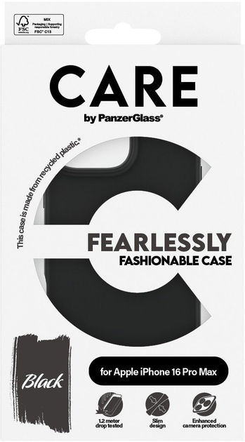 Панель Panzer Glass CARE Fashionable Case для Apple iPhone 16 Pro Max Black (5715685004629) - зображення 3