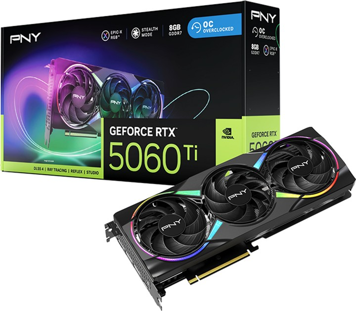 Karta graficzna PNY PCI-Ex GeForce RTX 5060 Ti ARGB OC 8GB GDDR7 (128bit) (2692/28000) (HDMI, 3 x DisplayPort) (VCG5060T8TFXXPB1-O) - obraz 9