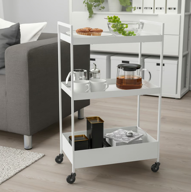 Етажерка Ikea Nissafors на колесах 50.5 x 30 x 83 см Біла (404.657.33) - зображення 9