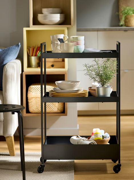 Етажерка Ikea Nissafors на колесах 50.5 x 30 x 83 см Чорна (203.997.77) - зображення 9