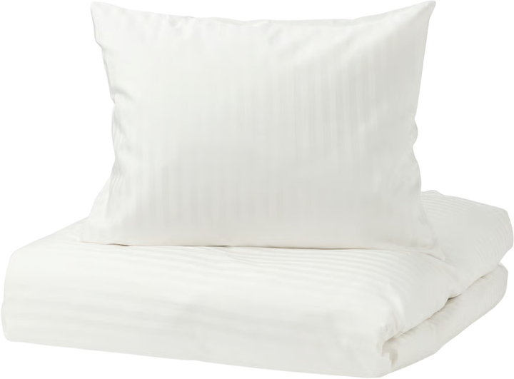 Комплект постільної білизни Ikea Nattjasmin 200 x 200 / 50 x 60 см Білий (603.371.60) - зображення 1