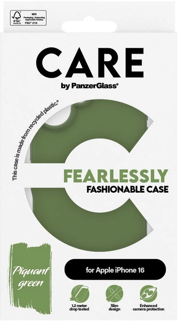 Etui plecki Panzer Glass CARE Fashionable Case do Apple iPhone 16 Green (5715685004674) - obraz 3