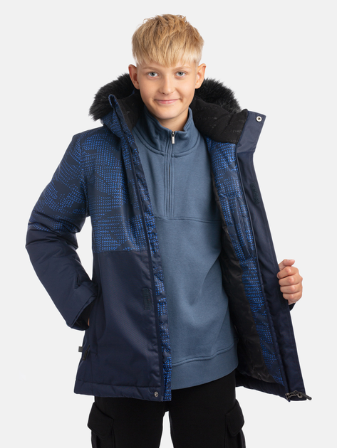 Подростковая зимняя куртка для мальчика Huppa Alfa 18620020-52486 152 см Темно-синяя (4741632279964) - изображение 4
