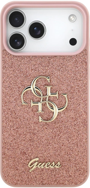 Etui Guess Fixed Glitter Big 4G do Apple iPhone 17 Pro Max Pink (GUHCP17XHG4SGP) - obraz 1