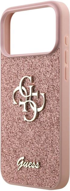 Etui Guess Fixed Glitter Big 4G do Apple iPhone 17 Pro Max Pink (GUHCP17XHG4SGP) - obraz 5