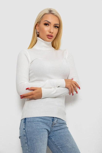 Гольф женский однотонный, цвет белый, L-XL, 204R921 - изображение 3
