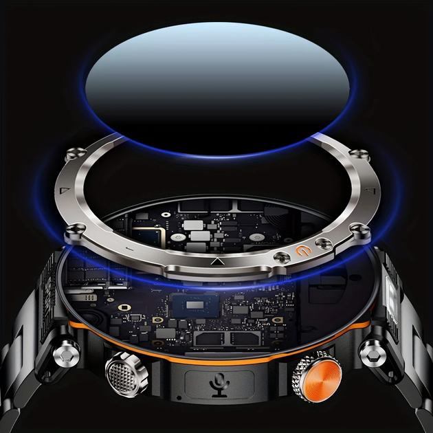 Смарт годинник з компасом тактичний HT30 Steel, IP68, ліхтар, екран 1,7'' HD, батарея 600 мАг - Фото 3 Смарт годинник з компасом тактичний HT30 Steel, IP68, ліхтар, екран 1,7'' HD, батарея 600 мАг - зображення 3