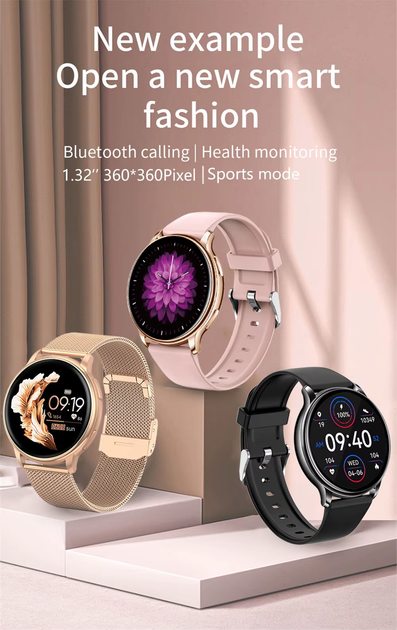 Жіночі смарт-годинник з можливістю дзвінків Smart Mevaden Black + додатковий ремінець - Фото 5 Жіночі смарт-годинник з можливістю дзвінків Smart Mevaden Black + додатковий ремінець - изображение 5