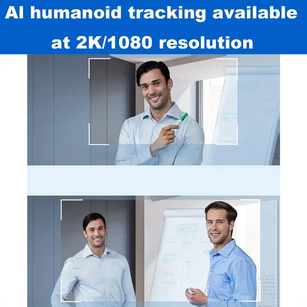 Веб-камера 4K з AI-Tracking, подвійним мікрофон з шумопоглинанням, пульт, міні штатив. - изображение 4