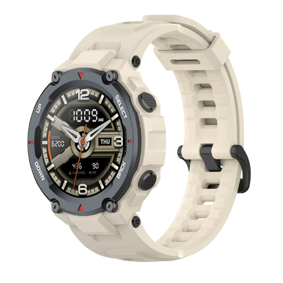 Ремешок силиконовые для смарт часов Amazfit T-Rex (A1918 / A1919), T Rex Pro (A2013) с отвертками Песочный (beige) бежевый (cream) - Фото 2 Ремешок силиконовые для смарт часов Amazfit T-Rex (A1918 / A1919), T Rex Pro (A2013) с отвертками Песочный (beige) бежевый (cream) - изображение 2