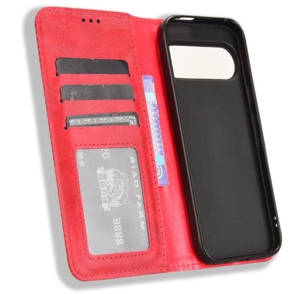 Чехол-книжка Deexe Retro Style для Google Pixel 10 / 10 Pro - Red - изображение 4