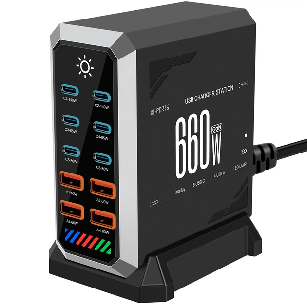 Зарядное устройство BauTech GaN3 660W 10в1 Чёрный (1016-277-00) - изображение 3