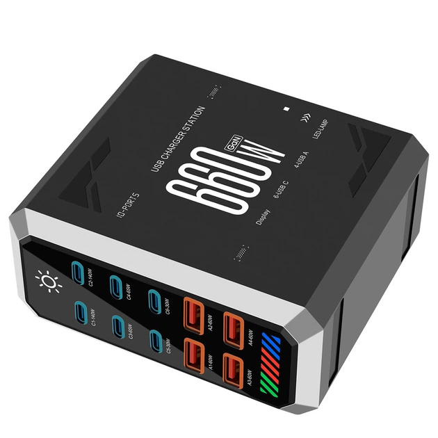 Зарядное устройство BauTech GaN3 660W 10в1 Чёрный (1016-277-00) - изображение 7