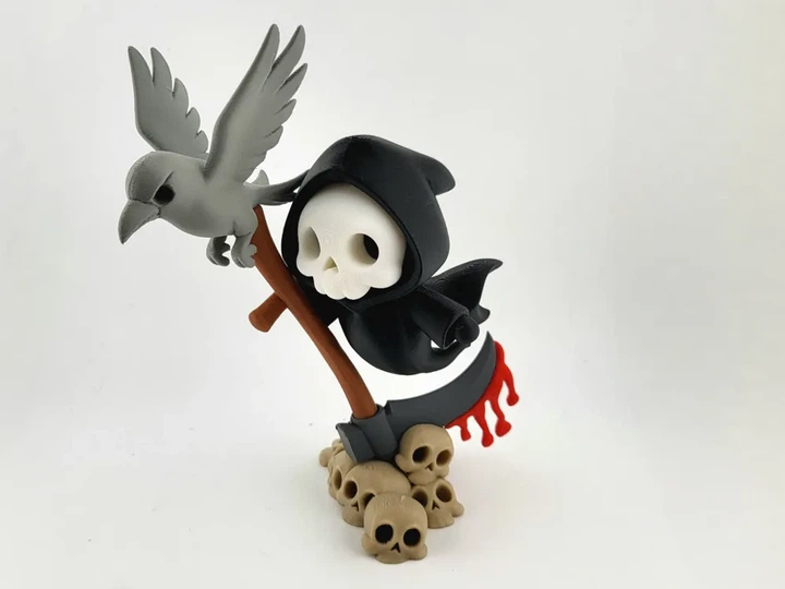 Статуетка Grim Reaper with Raven and Skulls – Halloween Figure - Фото 1 Статуетка Grim Reaper with Raven and Skulls – Halloween Figure - изображение 1