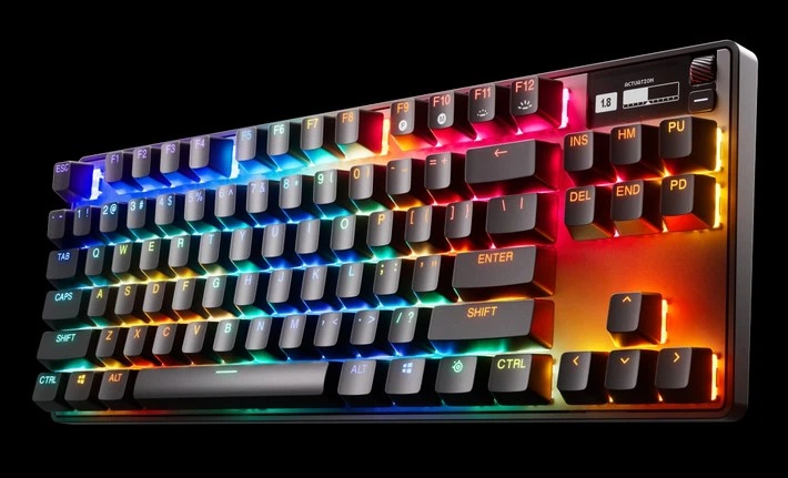 Клавіатура бездротова SteelSeries Apex Pro TKL Wireless Gen 3 UA HyperMagnetic OmniPoint 2.0 OLED UA Black (64871) - зображення 6