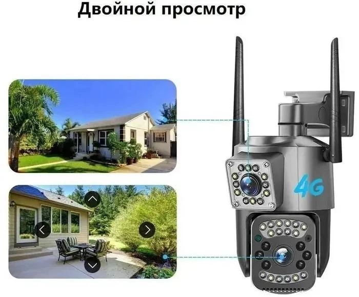 Камера видеонаблюдения уличная UKC V380pro 4G двухобьективная V380 APP, интерком, ночная сьомка, 10х Zoo - изображение 2